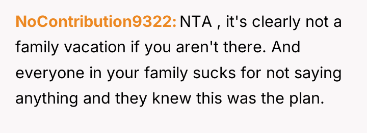 NoContribution9322 NTA , it's clearly not a family vacation if...
