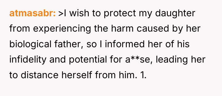 atmasabr >I wish to protect my daughter from experiencing the...