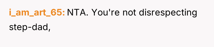 i_am_art_65 NTA. You're not disrespecting step-dad,