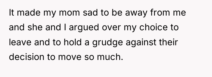 It made my mom sad to be away from me...