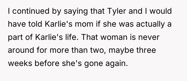 I continued by saying that Tyler and I would have...