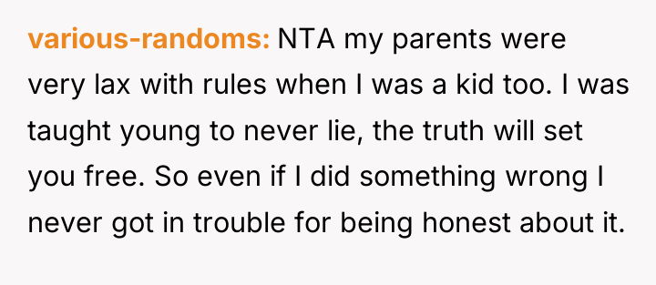 various-randoms NTA my parents were very lax with rules when...