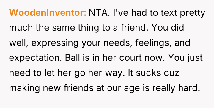 WoodenInventor NTA. I've had to text pretty much the same...