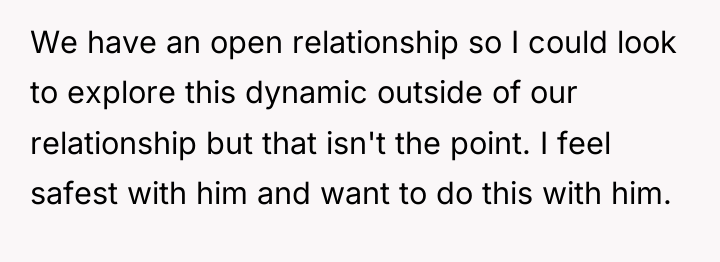 We have an open relationship so I could look to...