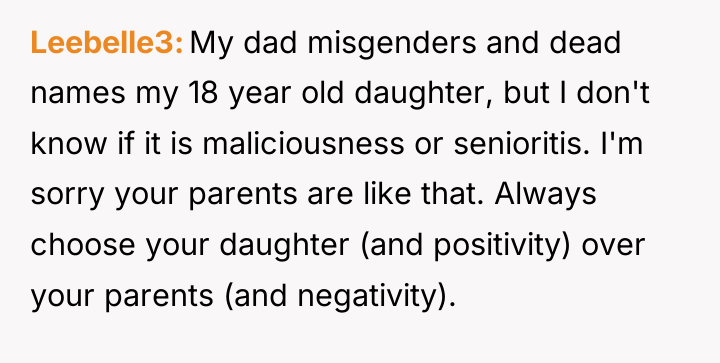 Leebelle3 My dad misgenders and dead names my 18 year...