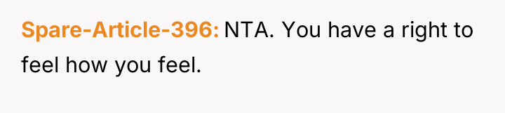 Spare-Article-396 NTA. You have a right to feel how you...