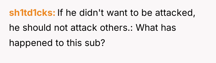sh1td1cks If he didn't want to be attacked, he should...