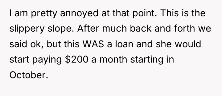 I am pretty annoyed at that point. This is the...