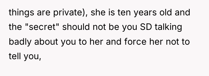 things are private), she is ten years old and the...