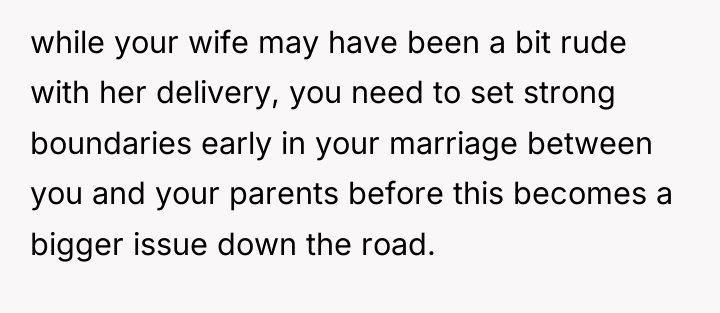while your wife may have been a bit rude with...