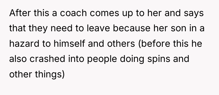 After this a coach comes up to her and says...