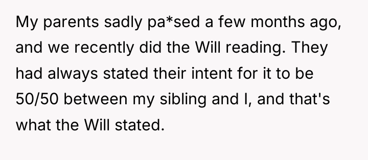 My parents sadly pa*sed a few months ago, and we...