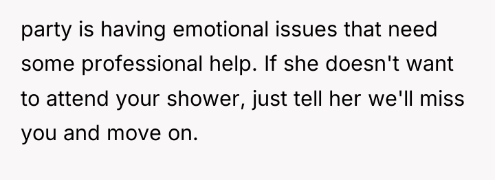 party is having emotional issues that need some professional help....