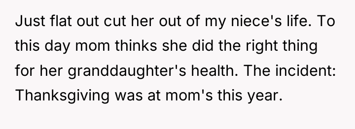 Just flat out cut her out of my niece's life....