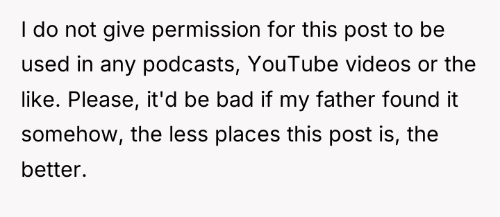 I do not give permission for this post to be...