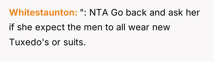 Whitestaunton ": NTA Go back and ask her if she...