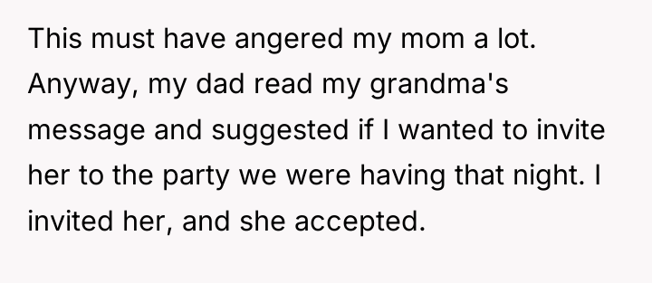 This must have angered my mom a lot. Anyway, my...