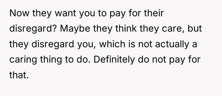 Now they want you to pay for their disregard? Maybe...