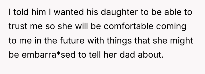 I told him I wanted his daughter to be able...