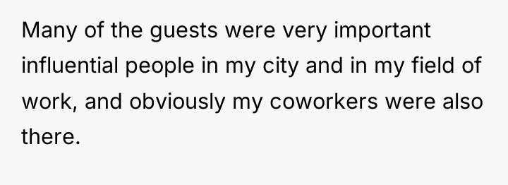 Many of the guests were very important influential people in...