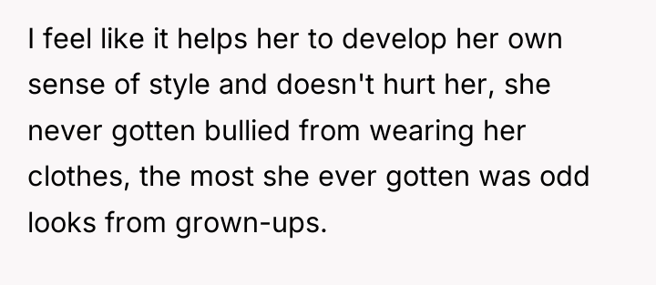 I feel like it helps her to develop her own...