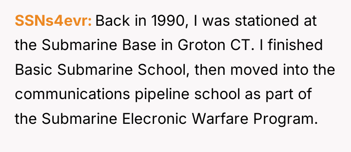 SSNs4evr Back in 1990, I was stationed at the Submarine...