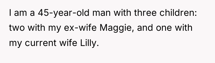 I am a 45-year-old man with three children: two with...
