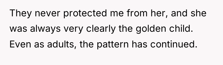 They never protected me from her, and she was always...