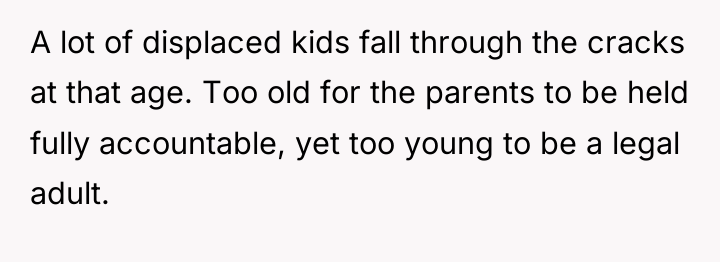 A lot of displaced kids fall through the cracks at...