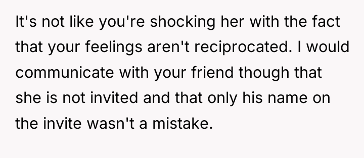 It's not like you're shocking her with the fact that...