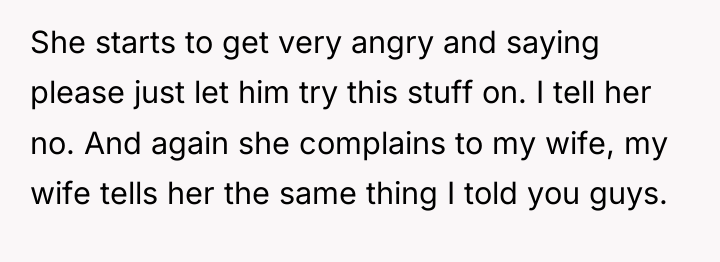 She starts to get very angry and saying please just...