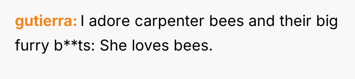 gutierra I adore carpenter bees and their big furry b**ts:...