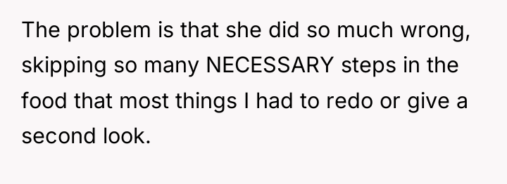 The problem is that she did so much wrong, skipping...
