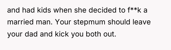 and had kids when she decided to f**k a married...