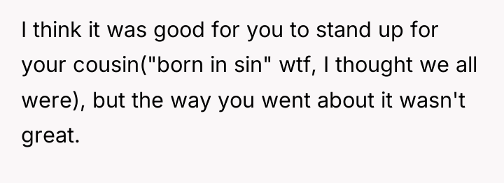 I think it was good for you to stand up...