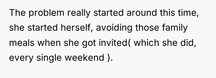 The problem really started around this time, she started herself,...
