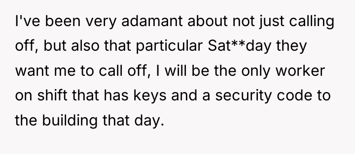 I've been very adamant about not just calling off, but...