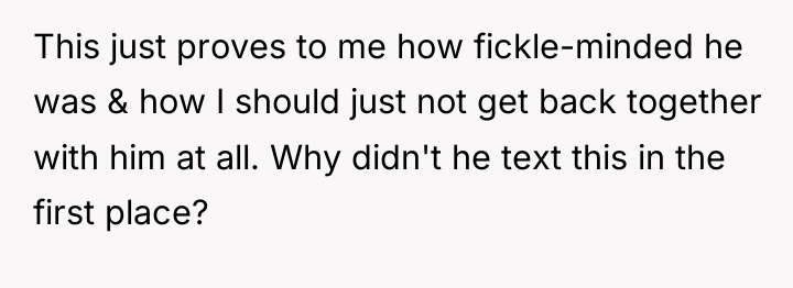 This just proves to me how fickle-minded he was &...