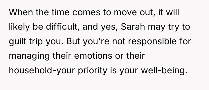 When the time comes to move out, it will likely...