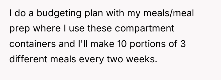 I do a budgeting plan with my meals/meal prep where...