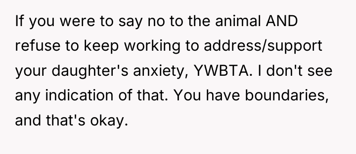 If you were to say no to the animal AND...