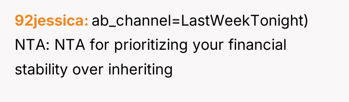 92jessica ab_channel=LastWeekTonight) NTA: NTA for prioritizing your financial stability over...