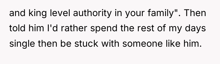 and king level authority in your family". Then told him...