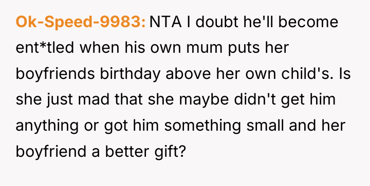 Ok-Speed-9983 NTA I doubt he'll become ent*tled when his own...