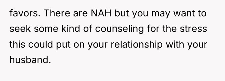 favors. There are NAH but you may want to seek...