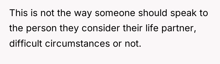 This is not the way someone should speak to the...