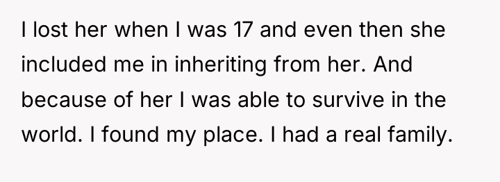 I lost her when I was 17 and even then...