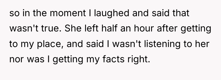so in the moment I laughed and said that wasn't...