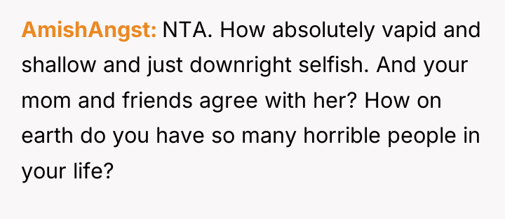 AmishAngst NTA. How absolutely vapid and shallow and just downright...