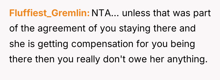 Fluffiest_Gremlin NTA... unless that was part of the agreement of...